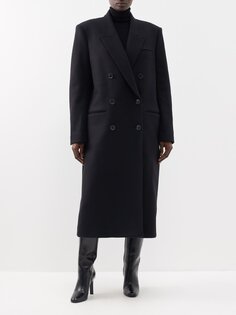 Двубортное пальто edmont из фетра Nili Lotan, черный