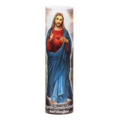 Коллекция Saints Беспламенная светодиодная молитвенная свеча Иисуса 8,2 x 2,2 дюйма