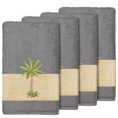 Linum Home Textiles Colton Набор банных полотенец с украшением, светло-серый