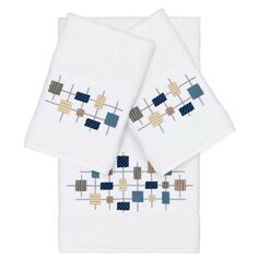 Linum Home Textiles Набор полотенец из 3 предметов из турецкого хлопка с украшением Khloe, белый