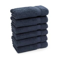 Linum Home Textiles Набор махровых полотенец для рук Sinemis из турецкого хлопка, 6 предметов, синий