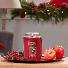 Yankee Candle Red Apple, венок, 22 унции. Большая Свеча Банка
