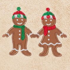 Linum Текстиль для дома Рождественские 2 упаковки пряников с вышивкой Роскошные турецкие хлопковые полотенца для рук