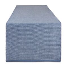 Прямоугольная скамейка для предметов первой необходимости, сине-белая, 13 x 108 дюймов, двухцветная, ребристая, скатерть Contemporary Home Living
