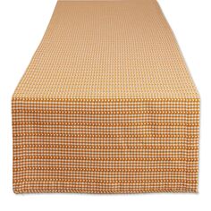 Бегунок для стола в клетку из белой и оранжевой тыквы и специй размером 14 x 108 дюймов в фермерском доме Contemporary Home Living