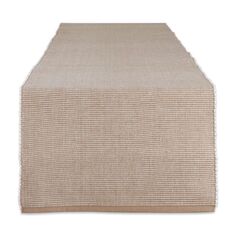 Прямоугольная дорожка для дома, коричнево-белая тортилья размером 13 x 108 дюймов, двухцветная ребристая дорожка для стола Contemporary Home Living