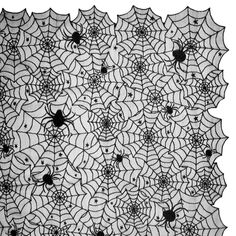 72-дюймовая черно-белая кружевная скатерть на Хэллоуин с паутиной паутины Contemporary Home Living