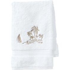 Хлопковое полотенце для рук Lands&apos; End с вышивкой