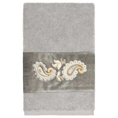 Linum Home Textiles Турецкий хлопок Mackenzie Набор украшенных полотенец для рук из 2 предметов, белый