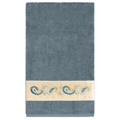 Linum Home Textiles Турецкий хлопок Mackenzie Набор украшенных полотенец из 4 предметов, синий