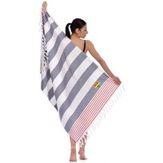 Домашний текстиль Linum, турецкое хлопковое патриотическое веселое пляжное полотенце с радужным сердцем и пестемалом