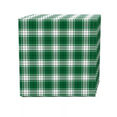 Набор салфеток, 100 % полиэстер, набор из 4 шт., 18x18 дюймов, рождественский зеленый плед Fabric Textile Products