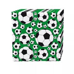 Набор салфеток из 4 шт., 100 % хлопок, 20x20 дюймов, зеленые футбольные мячи Fabric Textile Products