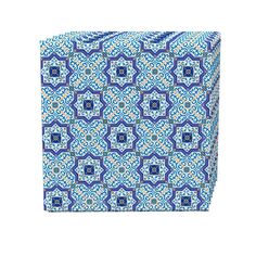 Набор салфеток, 100% полиэстер, набор из 4 шт., 18x18 дюймов, марокканский синий дизайн плитки Fabric Textile Products
