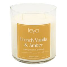 Feya Candle Co. Французская ваниль и амбра, 20 унций. Соевая свеча