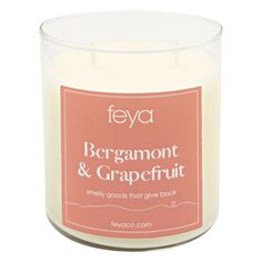 Свеча Feya с бергамотом и грейпфрутом, 20 унций. Соевая свеча