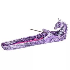 FC Design 10,75-дюймовая статуэтка «Пурпурный дракон с крыльями» и курильницей для благовоний