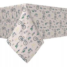 Прямоугольная скатерть, 100% хлопок, 52х84 дюйма, «Велопрогулка в цветах». Fabric Textile Products