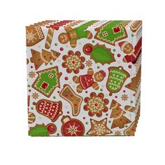 Набор салфеток из 4 шт., 100% хлопок, 20x20 дюймов, рождественское печенье Fabric Textile Products