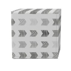 Набор салфеток из 4 шт., 100 % хлопок, 20x20 дюймов, серые геометрические стрелки Fabric Textile Products