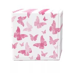 Набор салфеток из 4 шт., 100 % хлопок, 20x20 дюймов, акварельные розовые бабочки Fabric Textile Products