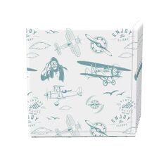 Набор салфеток из 4 шт., 100% хлопок, 20x20 дюймов, Vintage Aviation Fabric Textile Products