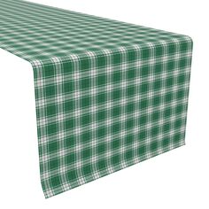Дорожка для стола, 100 % хлопок, 16x72 дюйма, рождественский зеленый плед Fabric Textile Products