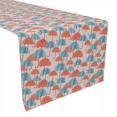 Настольная дорожка, 100 % полиэстер, 12x72 дюйма, зонтики вверх. Fabric Textile Products
