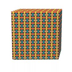 Набор салфеток, 100 % полиэстер, набор из 4 шт., 18x18 дюймов, разноцветная геометрическая решетка Fabric Textile Products