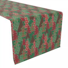 Дорожка для стола, 100 % полиэстер, 14x108 дюймов, лоскутное одеяло «Рождественская елка». Fabric Textile Products