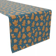 Дорожка для стола, 100 % хлопок, рождественские пряники размером 16x72 дюйма. Fabric Textile Products