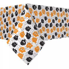 Квадратная скатерть, 100% полиэстер, 54x54 дюйма, Goofy Funny Cats Fabric Textile Products
