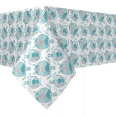 Прямоугольная скатерть, 100 % хлопок, 60х84 дюйма, тропические черепахи. Fabric Textile Products