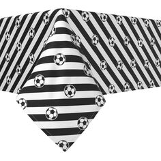 Прямоугольная скатерть, 100% хлопок, 60х84 дюйма, в полоску с футбольным мячом. Fabric Textile Products