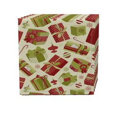 Набор салфеток из 4 шт., 100 % хлопок, 20x20 дюймов, рождественские подарочные коробки в стиле ретро Fabric Textile Products