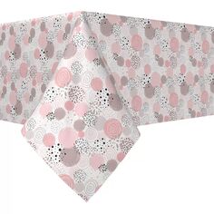 Прямоугольная скатерть, 100 % хлопок, 60x104 дюйма, декор в розовые точки. Fabric Textile Products
