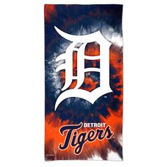 Пляжное полотенце WinCraft Detroit Tigers 60 x 30 дюймов Tie-Dye Spectra Unbranded