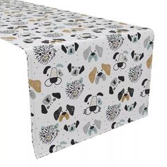 Дорожка для стола, 100 % хлопок, 16x108 дюймов, рисунок мордочки собаки. Fabric Textile Products