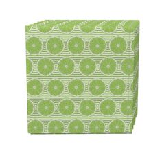 Набор салфеток, 100 % полиэстер, набор из 4 шт., 18x18 дюймов, лайм и зеленые полосы Fabric Textile Products
