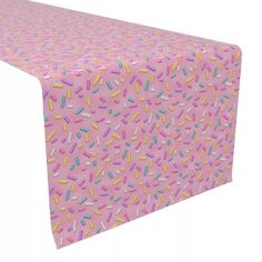 Дорожка для стола, 100 % хлопок, 16x108 дюймов, Rainbow Sprinkles Pink Fabric Textile Products