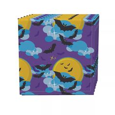 Набор салфеток, 100 % полиэстер, набор из 4 шт., 18x18 дюймов BatMoon Night Fabric Textile Products