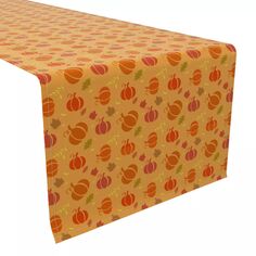 Настольная дорожка, 100 % хлопок, 16x90 дюймов, тыквы с оранжевым трафаретом Fabric Textile Products