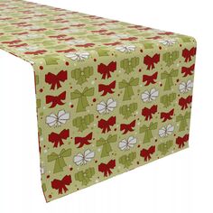 Дорожка для стола, 100 % хлопок, 16x108 дюймов, рождественские банты Fabric Textile Products