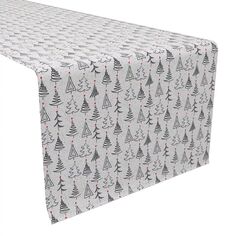 Дорожка для стола, 100 % хлопок, 16x72 дюйма, рисунки «Рождественская елка». Fabric Textile Products