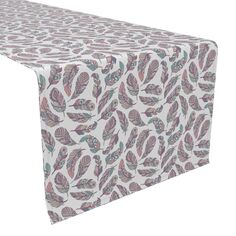 Дорожка для стола, 100 % хлопок, 16x72 дюйма, с узором из перьев. Fabric Textile Products
