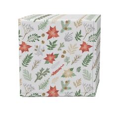 Набор салфеток, 100 % полиэстер, набор из 4 шт., 18x18 дюймов, рождественские растения и цветы Fabric Textile Products
