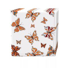 Набор салфеток из 4 шт., 100 % хлопок, 20x20 дюймов, бабочки с винтажным узором Fabric Textile Products