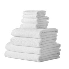 Классические турецкие полотенца из натурального хлопка, мягкие впитывающие гостиничные банные полотенца, набор из 8 предметов, белый Classic Turkish Towels