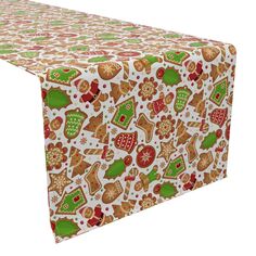 Дорожка для стола, 100 % хлопок, 16x108 дюймов, рождественское печенье. Fabric Textile Products