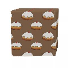 Набор салфеток, 100 % полиэстер, набор из 4 шт., 18x18 дюймов, Delicious Doodle Donuts Fabric Textile Products